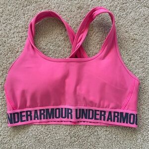 Under Armour Bright Pink Compression Sports Bra
